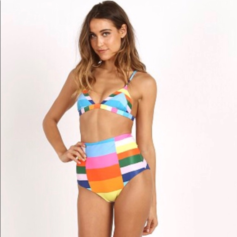 Mara Hoffman High Waisted Bikini Set - Rainbow